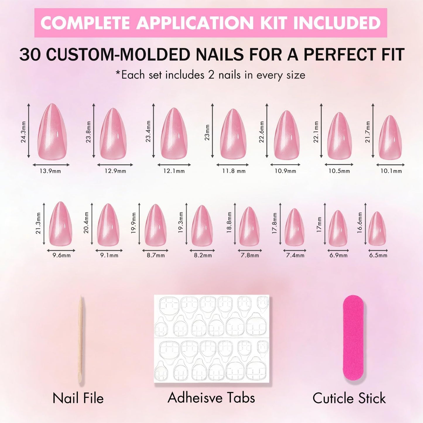 KQueenest Cat Eye Press On Nails Almond - Dark Purple Press On Nails Medium Stiletto, 30 Pcs 15 Sizes Glitter Fake Nails Press ons Black, Upgrade Thick Quality, Reusable Glue on Nail for Women Party