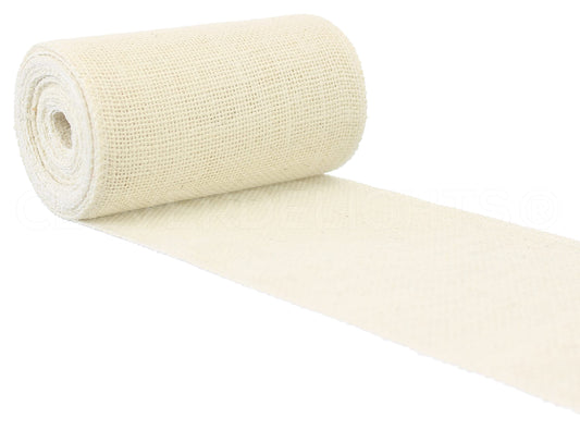 CleverDelights 6" Ivory Burlap Roll - Finished Edges - 10 Yards - Jute Burlap Fabric