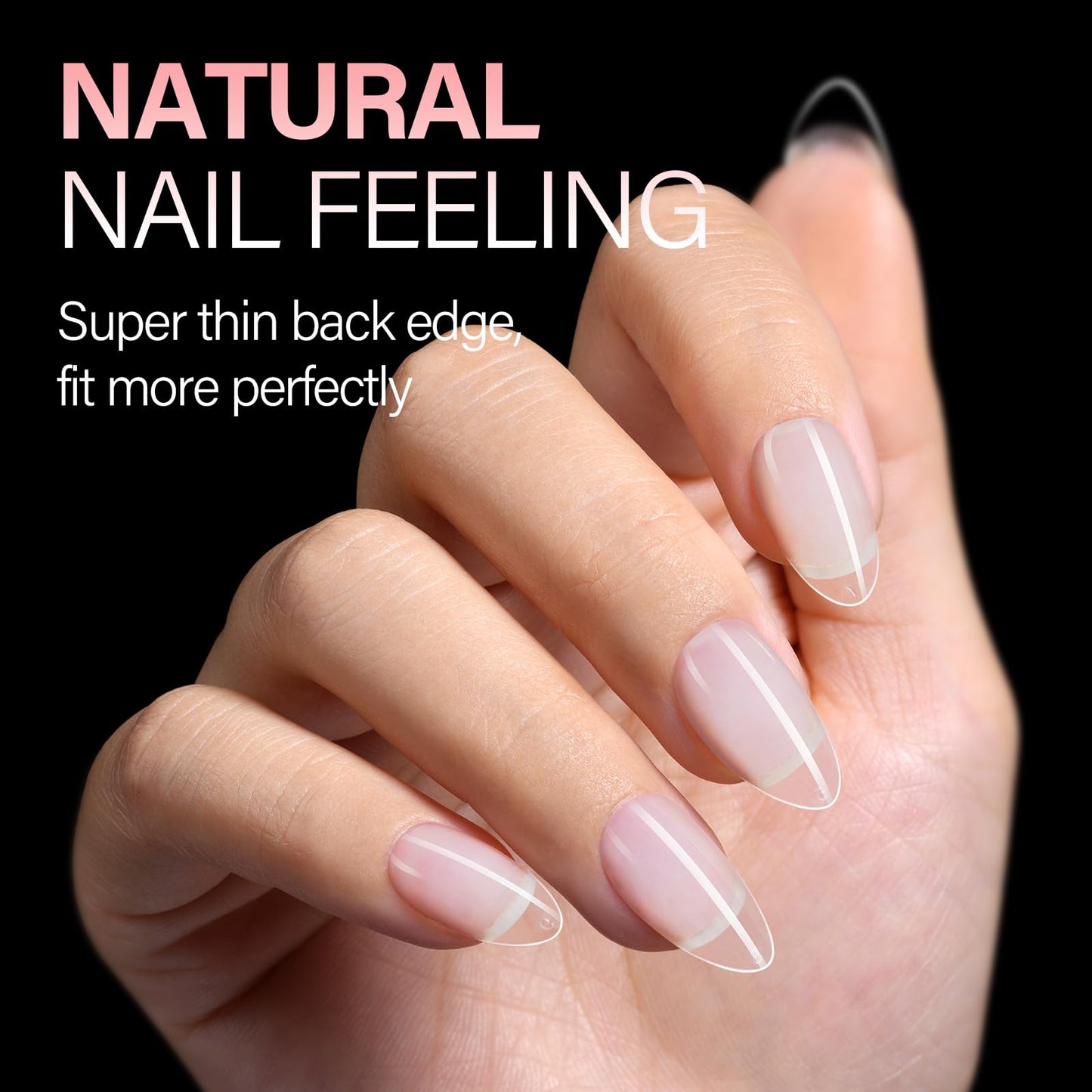 AILLSA Short Almond Nail Tips - Thickened Pre-shaped False Nail Tips Short Almond Shaped Half Matte Nails Tips, Fake Nails Extension 450pcs 15 Sizes with Storage Box