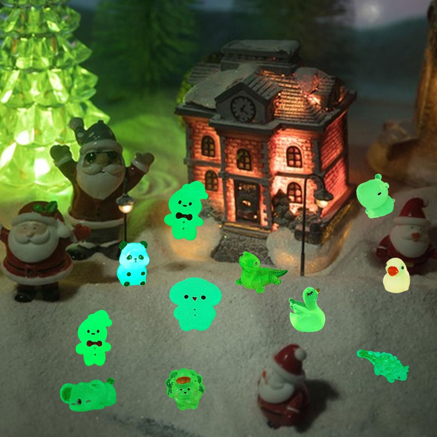 150 Pcs Mini Resin Animals Kit Accessories Variety Pack Glow Animal Figurines Resin Mini Ducks Figurines Accessories for Variety Pack for Garden Micro Landscape Aquarium Potted Dollhouse Decor