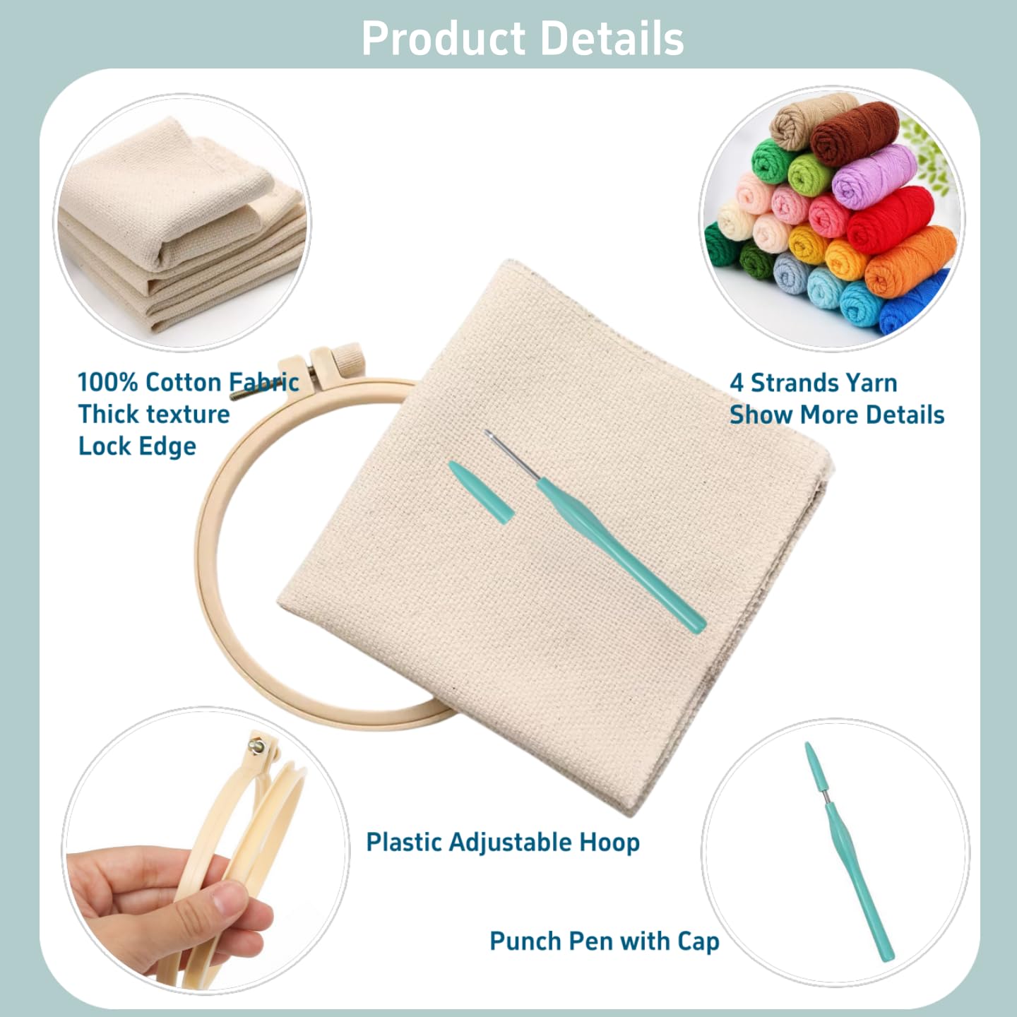 Punch Needle Kits Golden Doodle Dog Embroidery Starter Set with Hoop Easy for Beginners DIY Stress Relief Handmade Craft Hobby and Home Decor 20x20cm-3