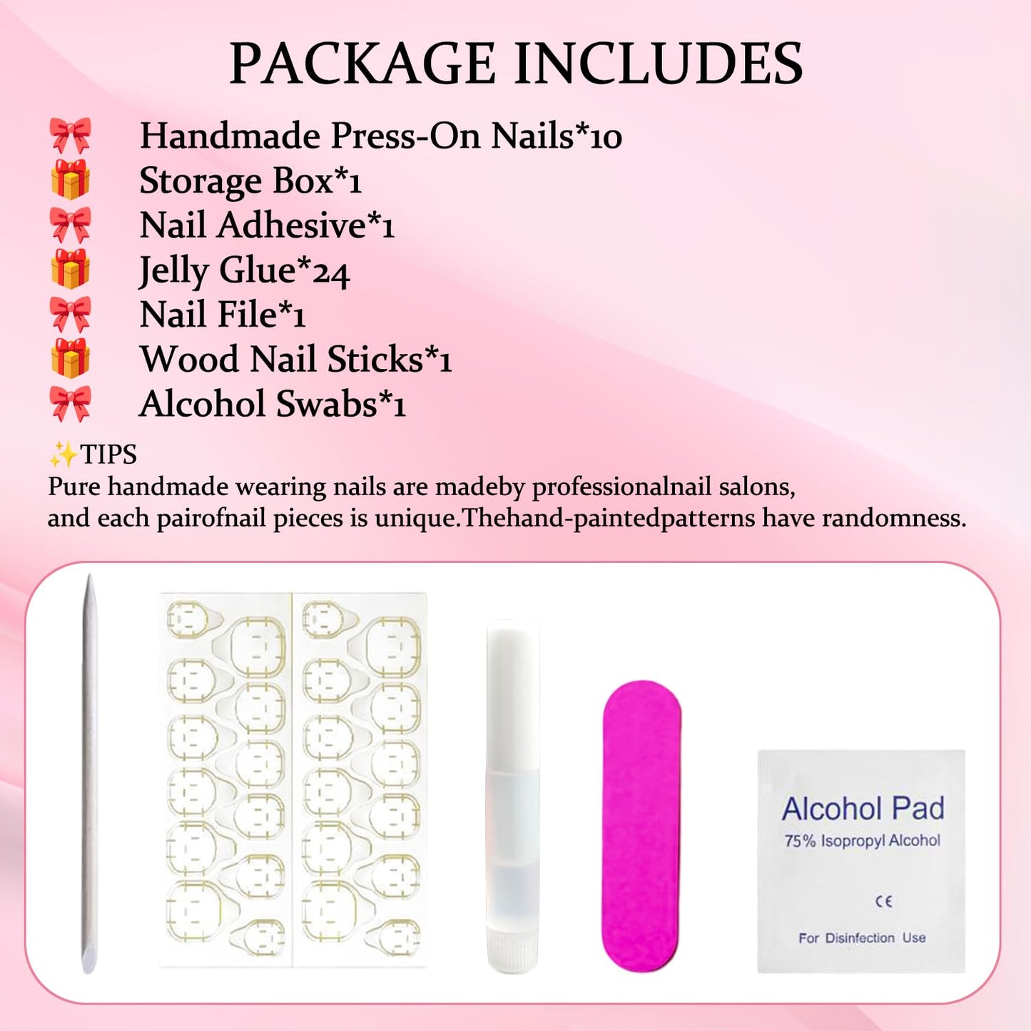 Handmade Press on Nails Medium Almond Nails with Glue,Shell French Tip Fake Nails with 3D Floral Design Ocean Nails Press ons Nude Pink False Nails Muti-Layer Gel Acrylic Nails for Women (Size S)