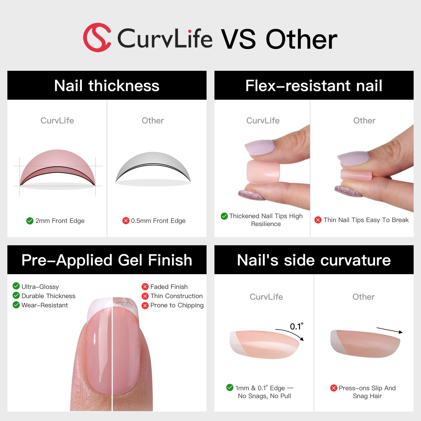 CurvLife Soft Gel Press On Nails Extra Short Square, 32 PCS Fake Nails Kit with Glue & Adhesive Tabs, Salon Quality Reusable Stick On Nails(Cocoa Stardust)