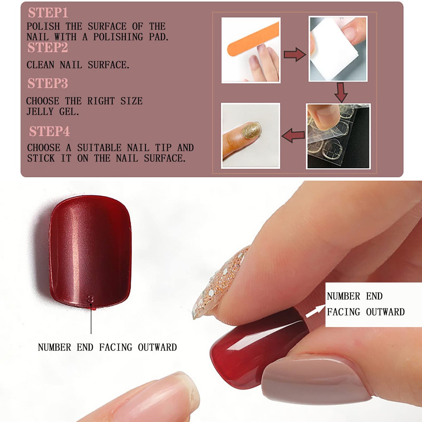 Medium Almond Press on Nails with Designs Gold Glitter Nude White Pink Flower Fake Nails Press ons Acrylic False Nails Glossy Artificial Stick on Nails for Women Girls 24 Pcs