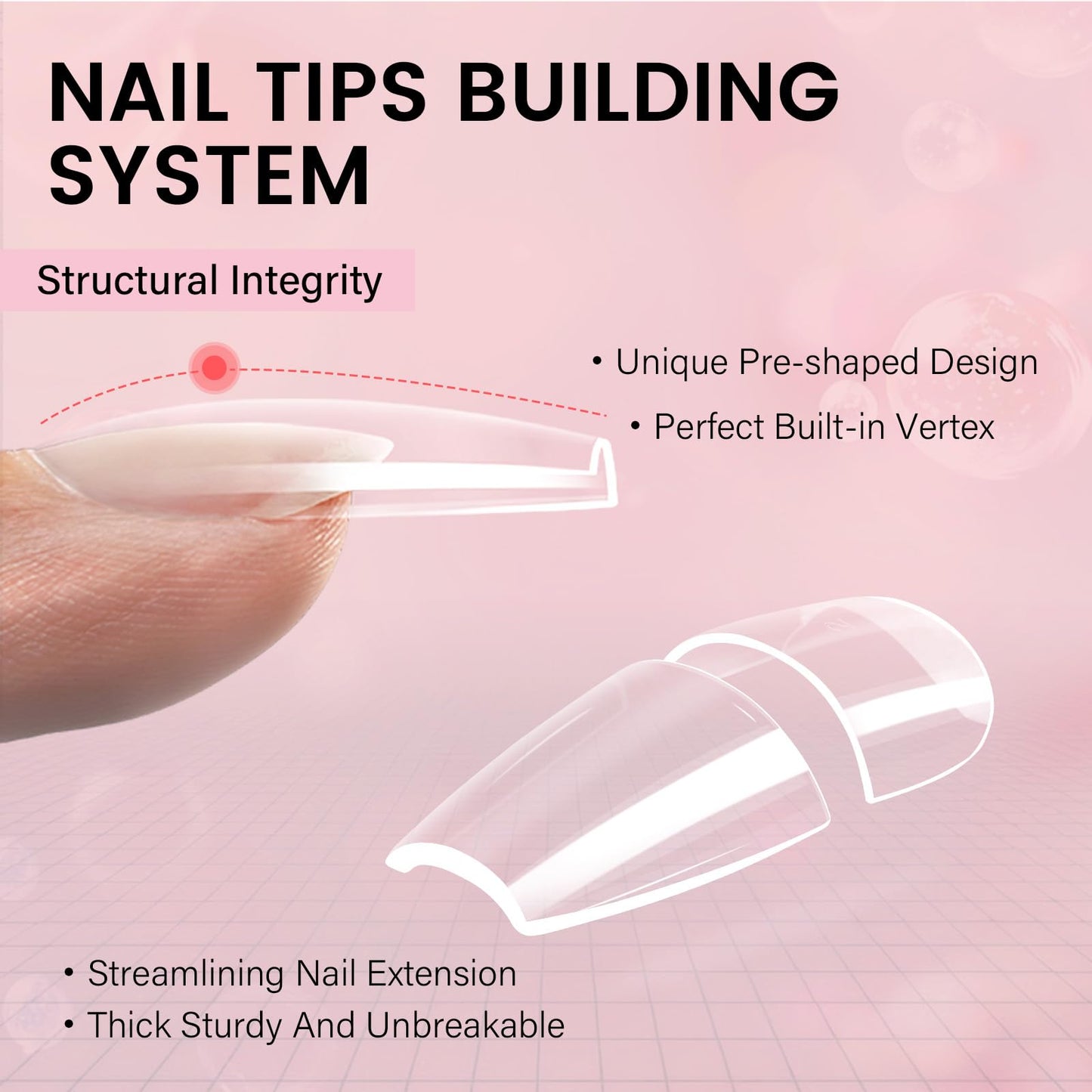 AILLSA Nail Extension Kit Medium Square Nail Tips 224pcs, Upgrade Glue Gel 30g for False Nail Tips, Gel Nail Tips Kit with Portable Mini U V Nail Lamp for DIY Home Salon