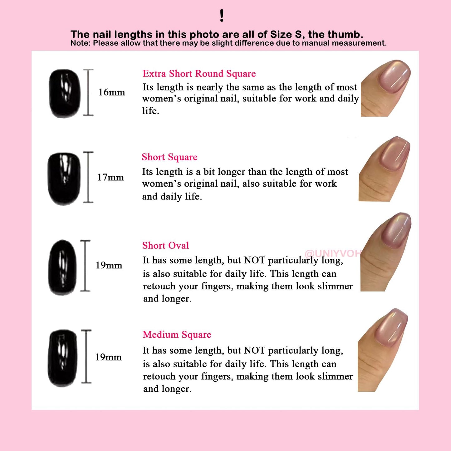 Cat Eye Press on Nails Handmade Short Oval/Square/Round False Nails with French Tip/Aurora/Magnetic Shimmer Designs (Aurora#Square Sunset River, Large)