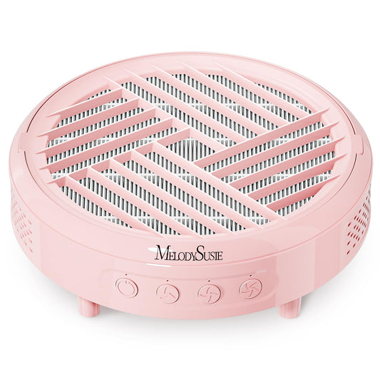 MelodySusie Compact Nail Dust Collector with Lightweight Design, Hpro 3800RPM Portable Nail Vacuum Fan with 3 Suction Modes, Reusable Filter & Easy-Control for Beginners, Nail Students & Home Use,Pink