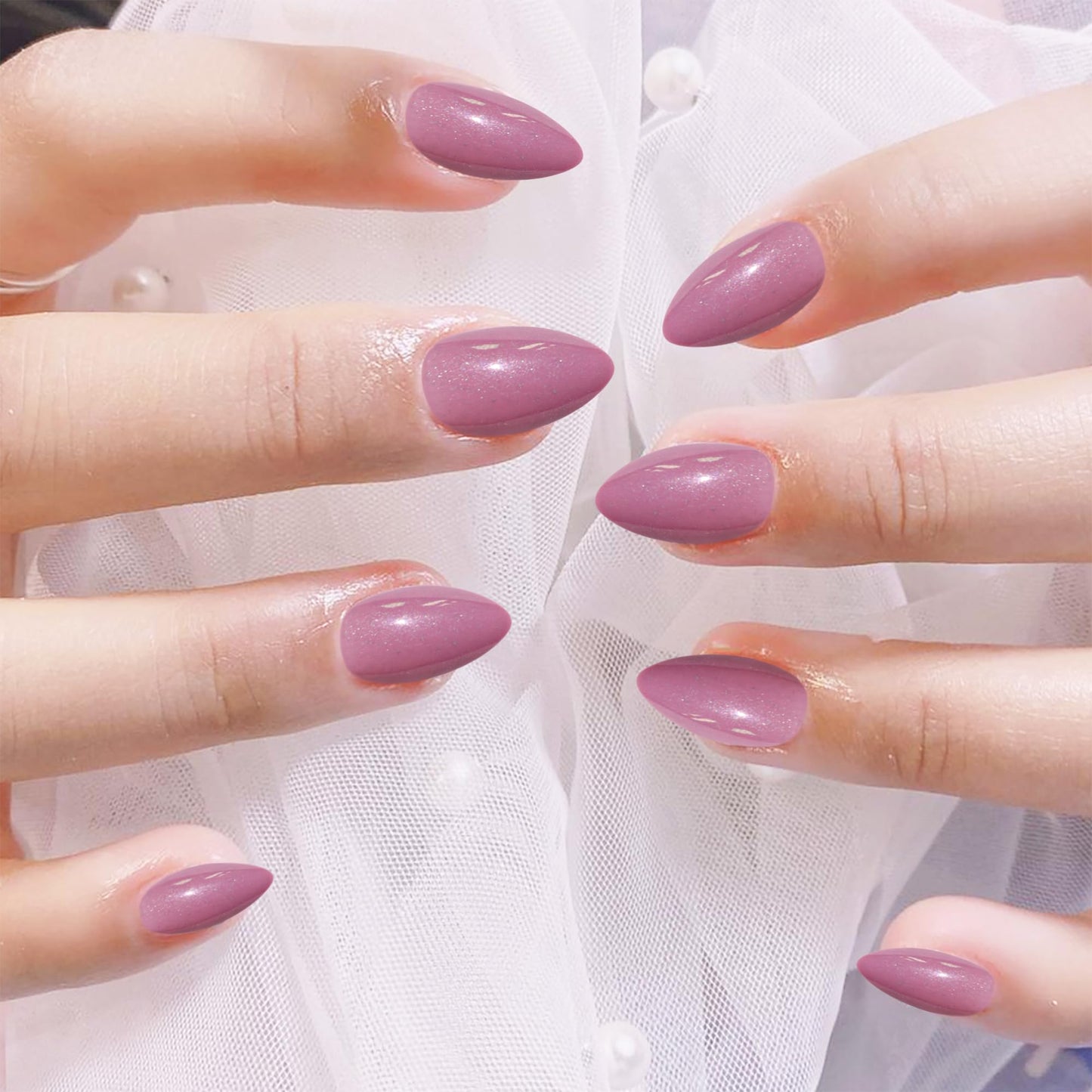 Short Almond Press On Nails - 576 Pcs Fake Nails with Nail Glue,Soft Gel Full Cover Acrylic False Nail Art,24 Color Stick On Nails With Four (6g) Nail Glue for Nail DIY