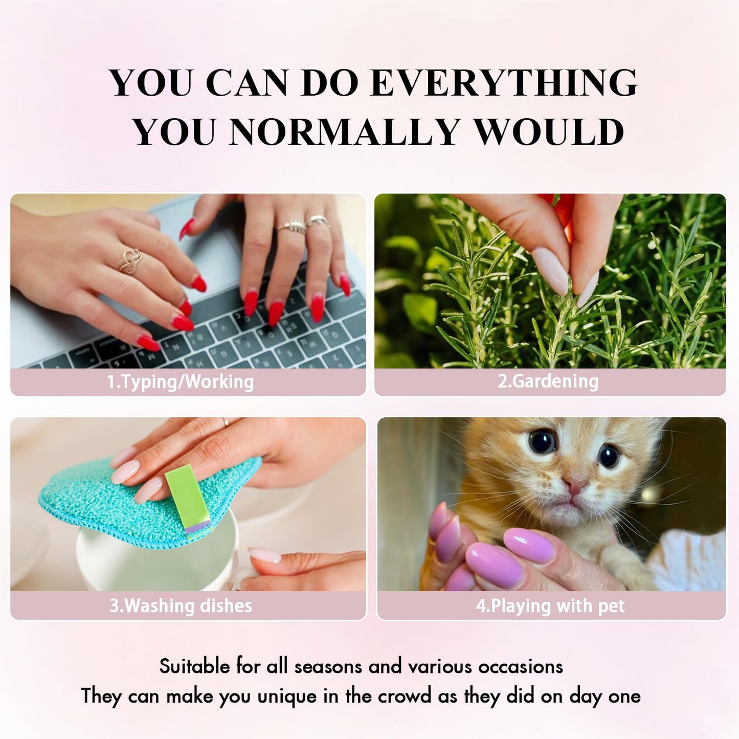 KQueenest Cat Eye Press On Nails Short - Dark Pink Press On Nails Square, 30 Pcs 15 Sizes Glitter Black Fake Nails Press ons, Thick Quality, Reusable Small Glue on Nail for Women Goth Party