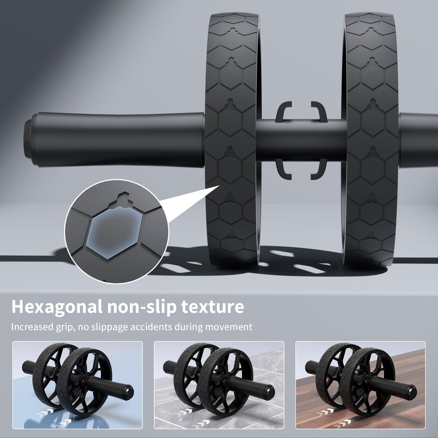 Ally Peaks Ab Roller Wheel with Adjustable Resistance，Automatic Rebound Abs & Core Workout Equipment for Beginners，All Levels & Post-Exhaustion Detachable Strength Training with Knee Pad.Ab wheel roller for men women