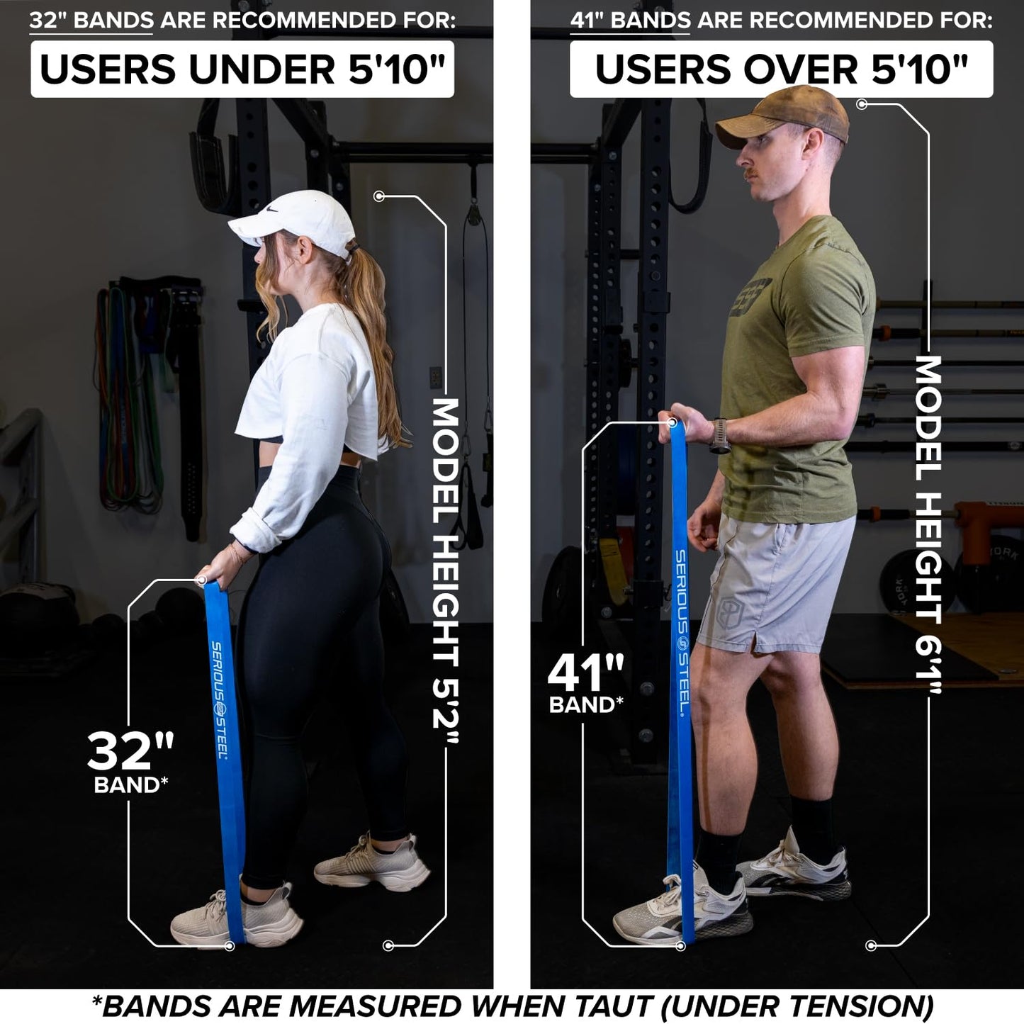 Serious Steel Fitness 32" Orange Resistance Training Bands (Great for Individuals Under 5'10" (70") Tall) - #0 Orange