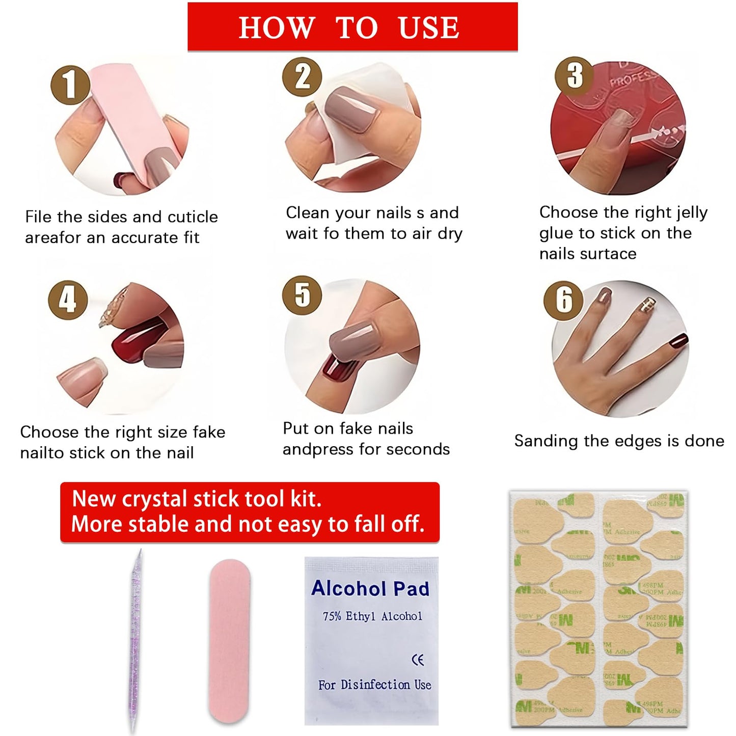 Independence Day Electroplating Press on Nails Medium Almond Fake Nails July 4th Fireworks False Nails with Rhinestones Design Stick on Nails for Women Girls Manicure Decoration 24 Pcs