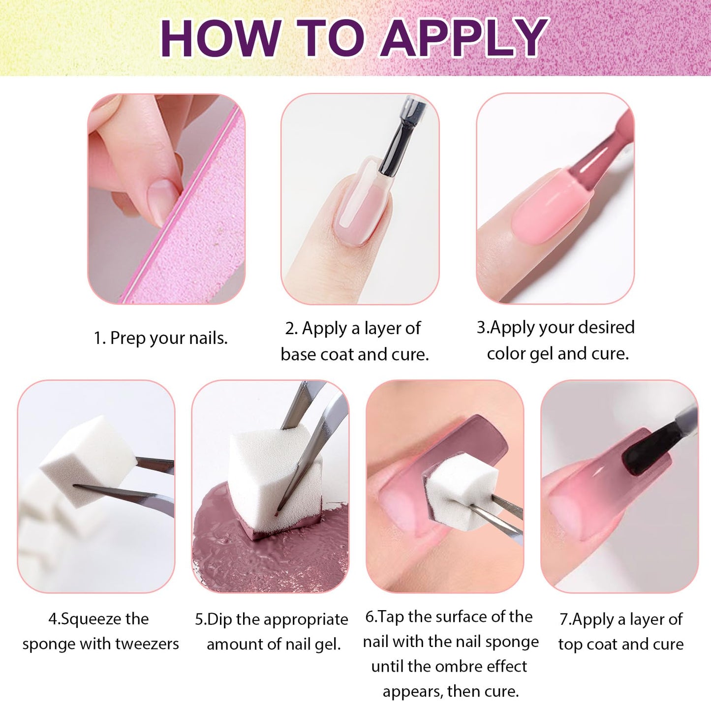 U-Shinein Gradient Painting Gel, 9 Bright Colors Ombre Gel Nail Polish for Pigment Pat Aura Nails French Ma nicure Soak Off UV Long-lasting No-wipe Home Salon DIY Nail Art Vegetable Salad