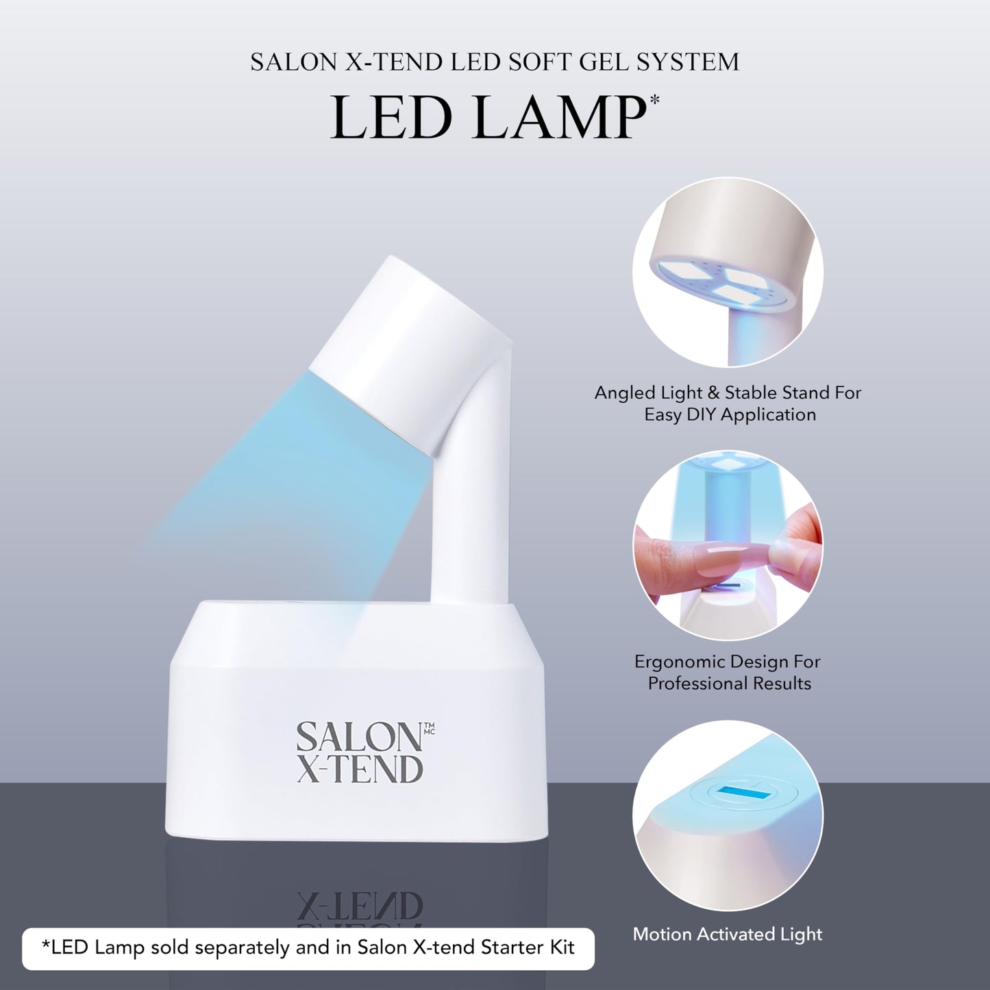 KISS Salon X-tend, Press-On Nails, Nail glue included, 'Nonsense', Light White, Short Size, Almond Shape, Includes 30 Nails, 5Ml Led Soft Gel Adhesive, 1 Manicure Stick, 1 New Mini File, New Prep Pad