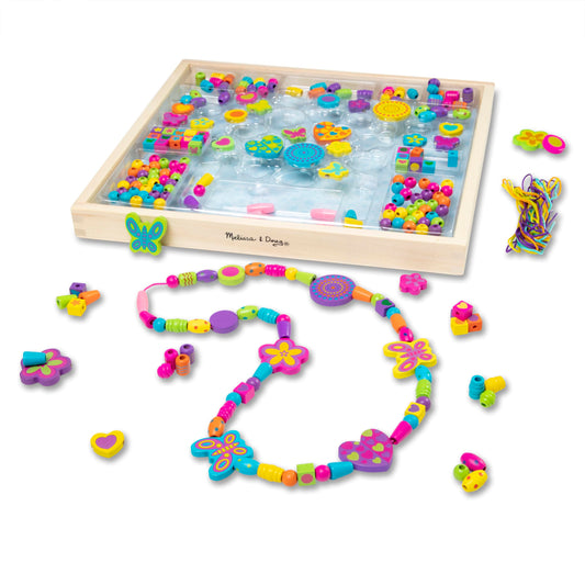 Melissa & Doug Created by Me! Bead Bouquet Deluxe Wooden Bead Set with 220+ Beads for Jewelry-Making Kits for Kids 4+ - FSC Certified