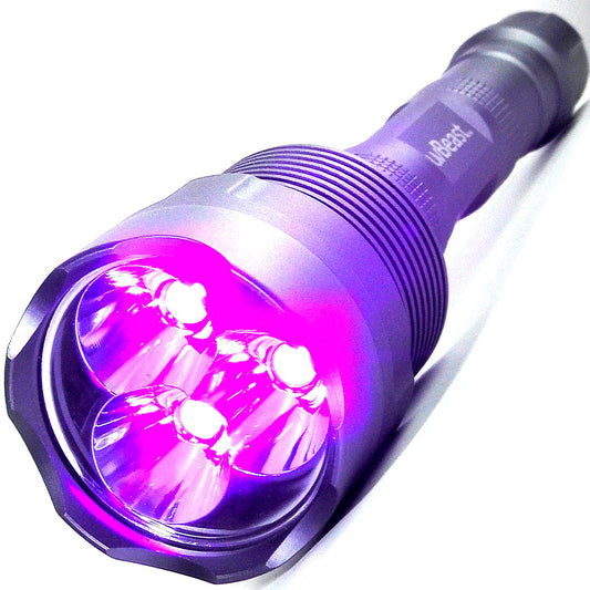 uvBeast V3 385-395nm Black Light UV Flashlight - High Power Upgraded Triple Broad Band LEDs Best for Professional/Commercial Use - USA Stock