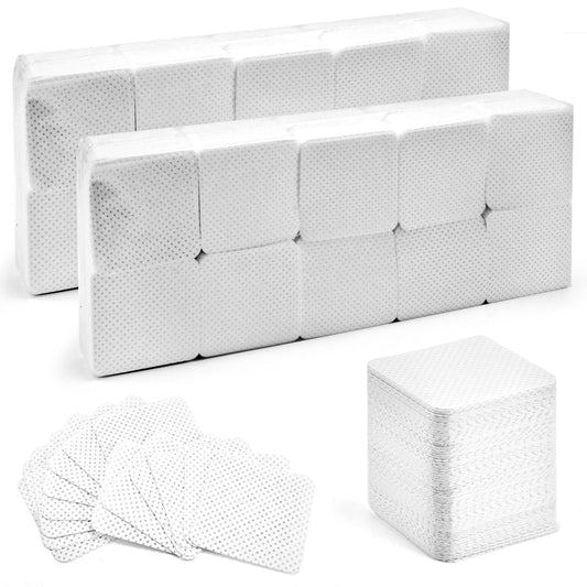 2000PCS Lint Free Nail Wipes White, Non-Woven Nail Polish Remover Pads - Soft Lint Free Wipes for Gel Fingernails - DIY Fingernails Salon Supplies
