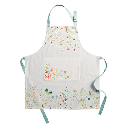 Maison d' Hermine Apron for women with Pocket 100% Cotton 27.50"x31.50" 1 Piece Adjustable Neck Strap & long ties Apron Men, Chef, Wedding, Cooking, Gardening, Server Spring/Summer (Colmar)