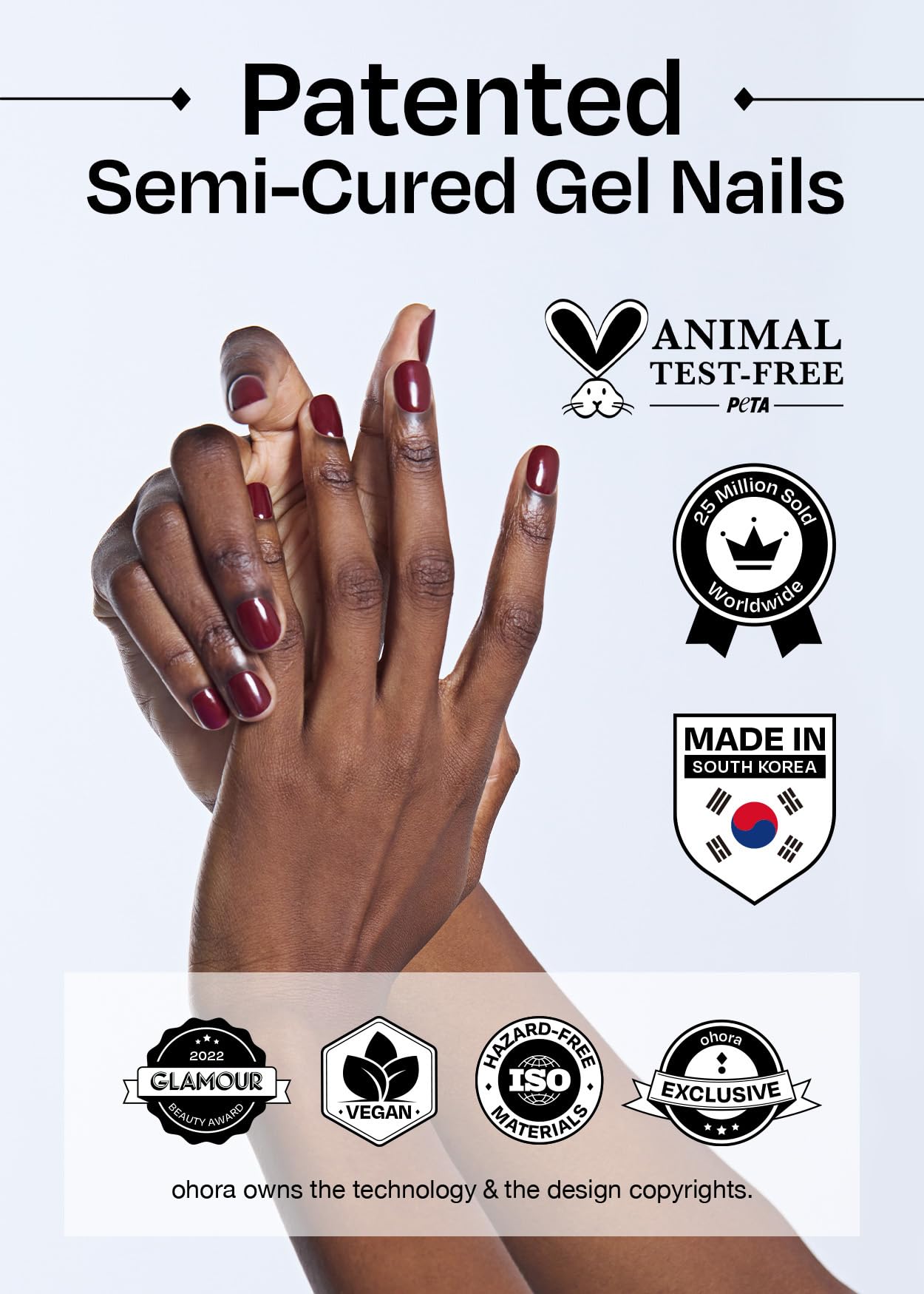 ohora Semi Cured Gel Nail Set of 2 (N Bare Plum & N Tint High-Teen) - Professional Salon-Quality Nail Care