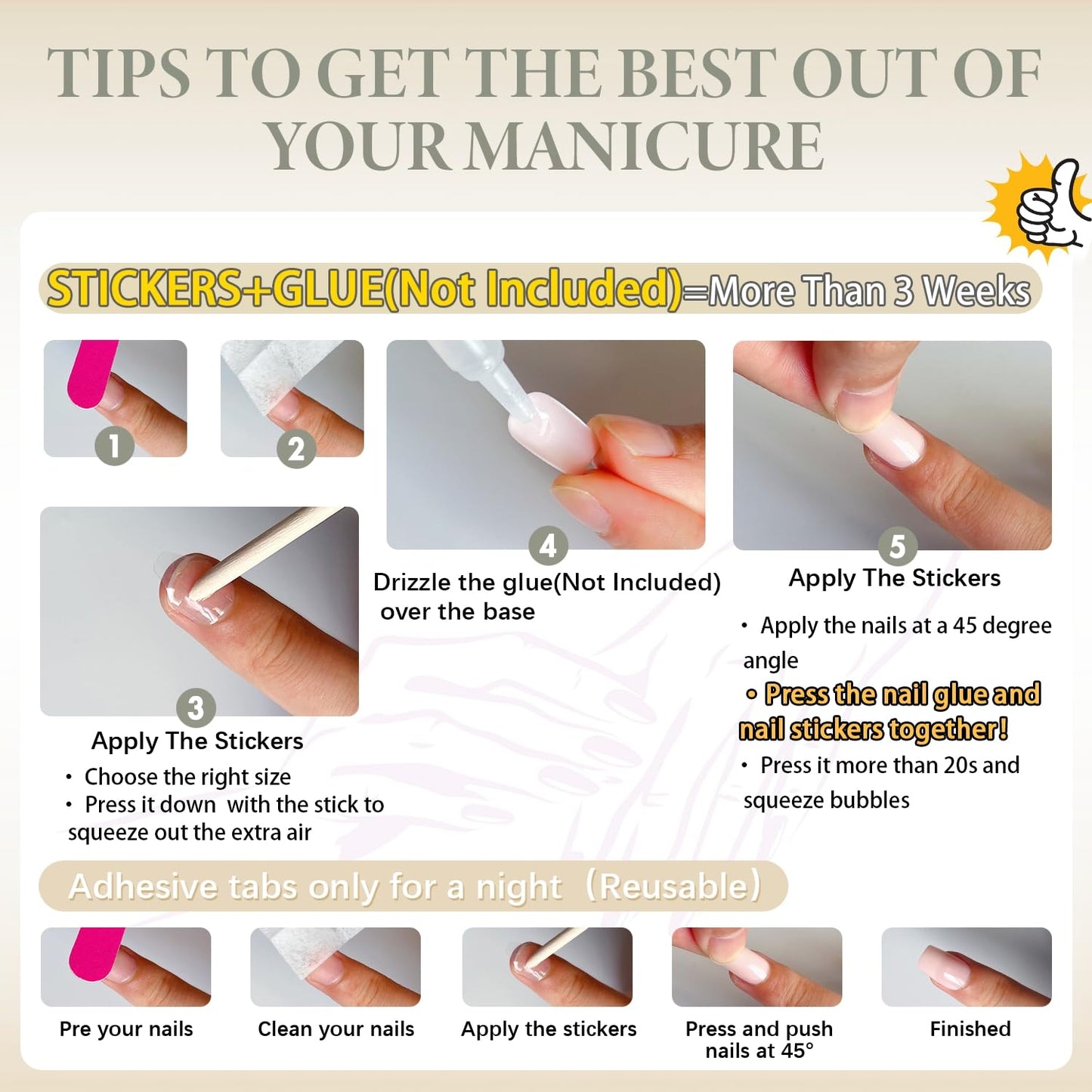 KQueenest Ombre Brown Press on Nails Long Square Shaped Gradient White French Fake Nails Press Ons, Natural Gel Square Tips - 24 Pcs Medium Coffin Acrylic False Nails Set for Women Fall Winter Wear
