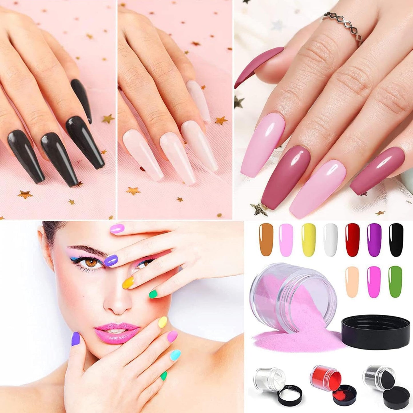 24 Color Acrylic Nail Powder Set, Acrylic Powder Set, Nail DIY Art Design, Acrylic Nail Art 3D Nail Sculpture French Nail Extension, Gift for Women