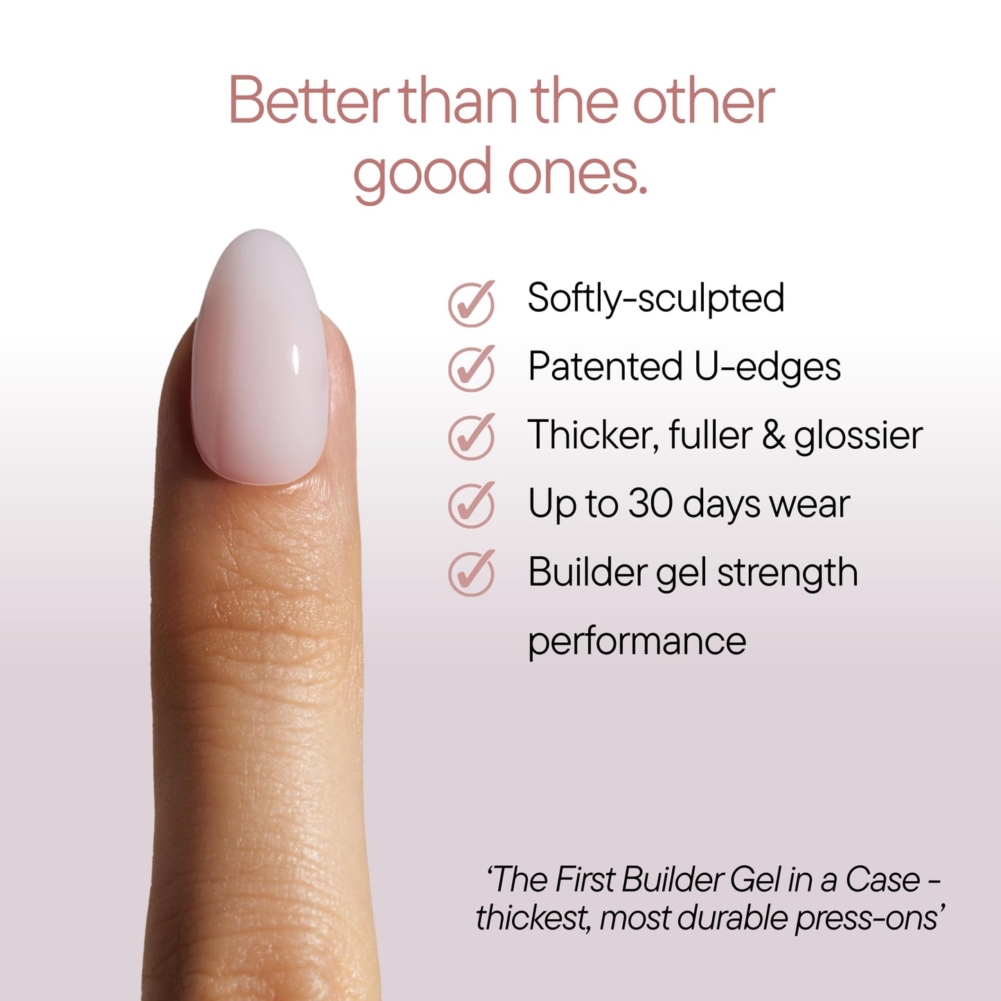 Celebritips Press On Nails - Salon U-ltimate™ | Clean Pink, Extra Short Almond Nails, Reusable | 16 sizes - 32 Nails Kit with Glue and Sticky Tabs