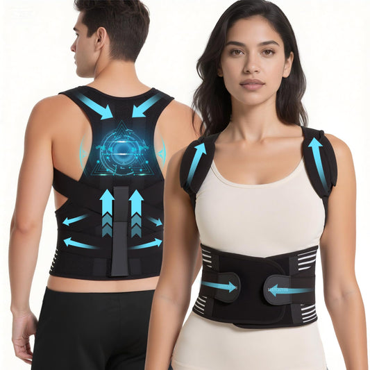 Luetcattus Back Brace Posture Corrector for Women and Men, Shoulder and Back Support Brace, Adjustable Back Straightener Posture Corrector for Pain Relief and Improves Posture (Large)