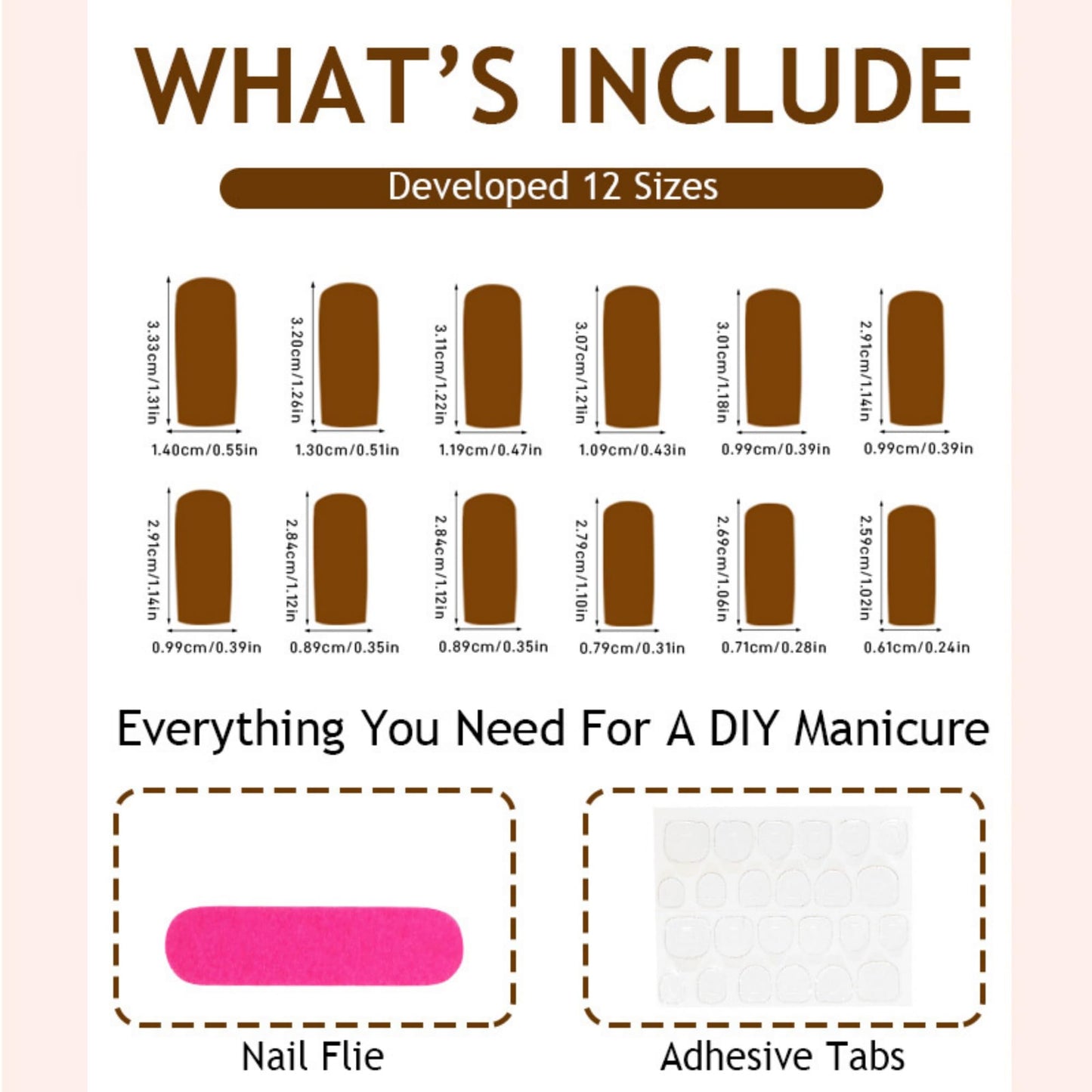 Square Press on Nails Long Fake Nails Brown Artificial Nail Flowers and Leopard Designs Stick on Nail for Women 24pcs