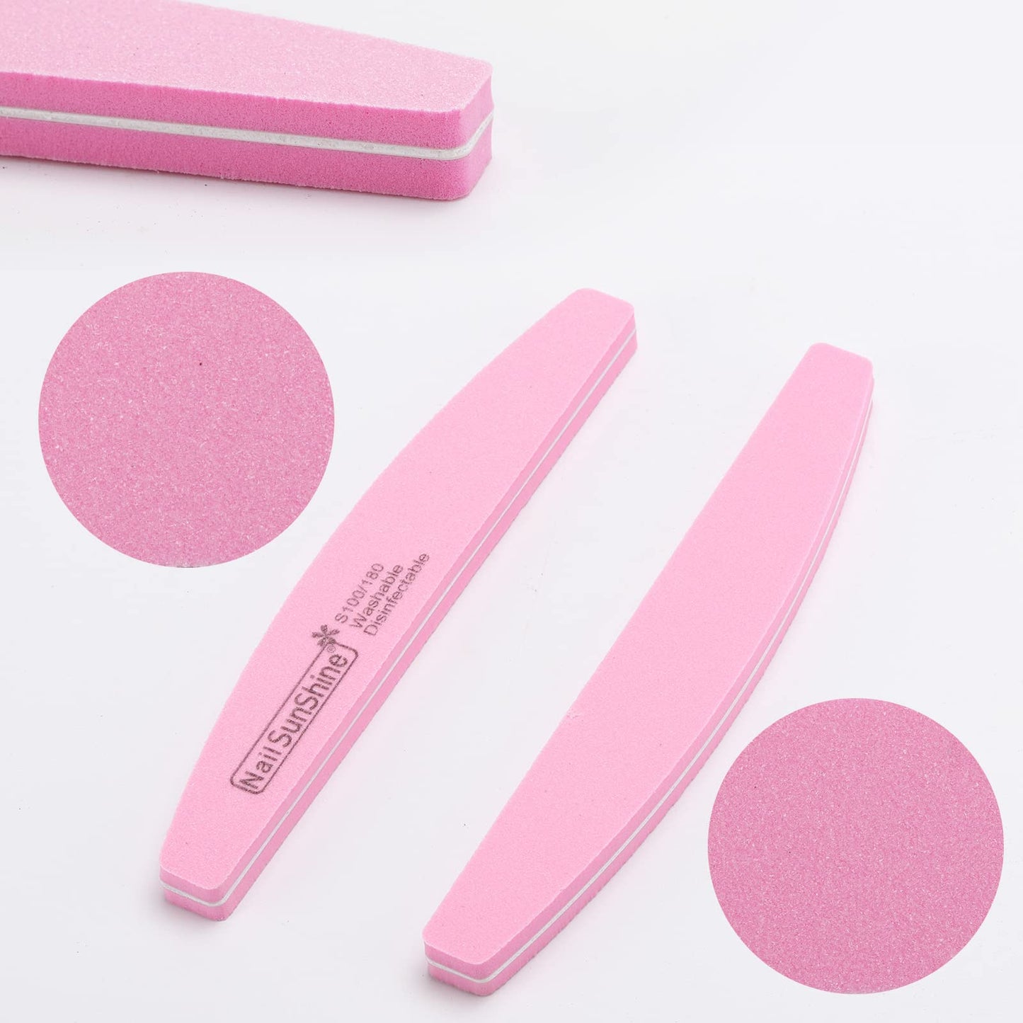 35 Count 100/180 Grit Nail Files and Buffers Kit, Reusable Sanding Buffing Blocks Sponge File Double Sides Emery Boards