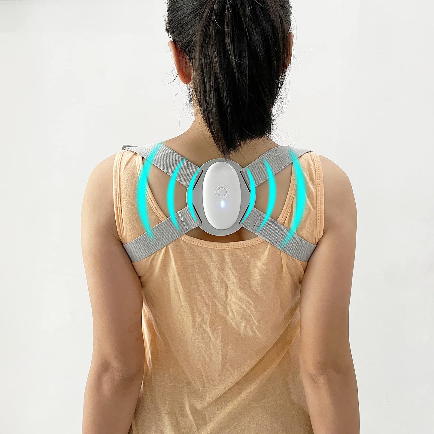 Smart Posture Corrector, Upper Back Brace with Vibration Intelligent Posture Reminder, Posture Trainer for Women/Kids/Men, Prevent Humpback, Help to Keep Right Posture to Develop a Good Habit (Gray)