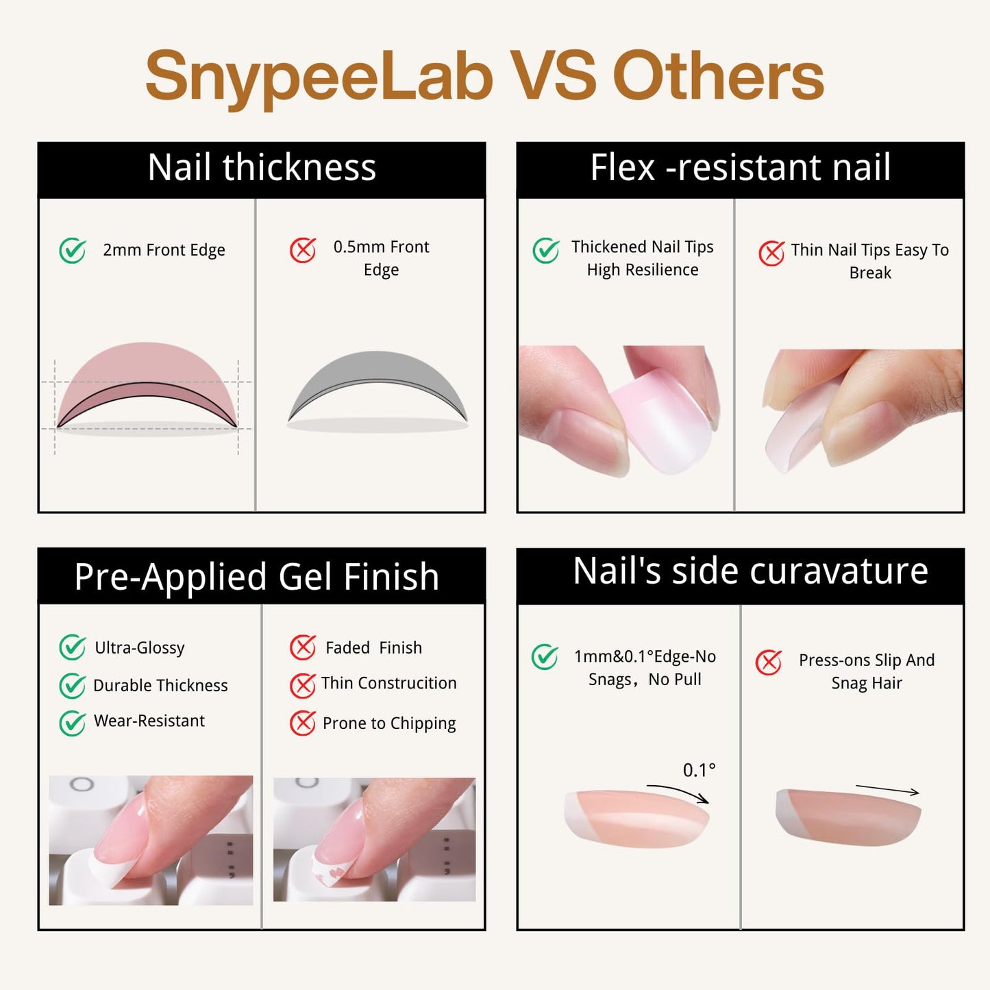 SnypeeLab Nude Pink Cat Eye Press on Nails Short Square, French Tip Short Square Glue on Nails for Women Gift, Reusable Soft Gel Press on Acrylic Nail with Designs 30Pcs(Nude Pink2)
