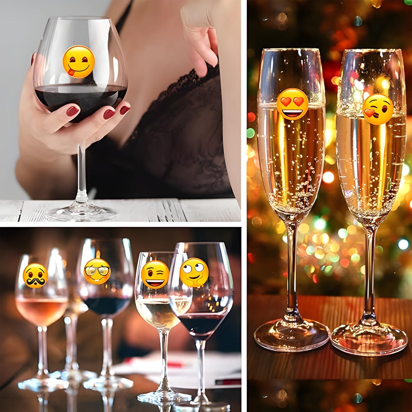 MORCART Resuable Emoji Stickers Funny Icons Decorative Drink Marker, 84pcs Party Gift for Kids Friends, Personalized Your Life, Removable & Washable