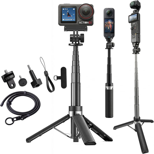 Repmidfer 29'' 3 4, 360 Extendable Selfie Stick Tripod Kit for DJI Osmo Pocket Portable Anti-Drop Tripod Stand w Neck