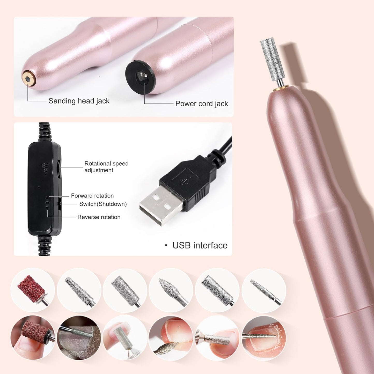 Acrylic Nail Kit Starter Set Acrylic Powder with Nail Drill U V Light Professional Tools with Decoration Everything for Beginners Home Salon Gifts (Clear/White/Nude)
