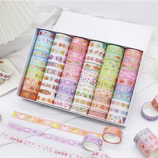 60 Rolls Holiday Washi Tape Set - Decorative Tape INS Style Colorful Tape, washi Tape,Cute Washi Tape for Journaling, Scrapbooking Set, Scrapbooking Supplies,Junk Journal Supplies,