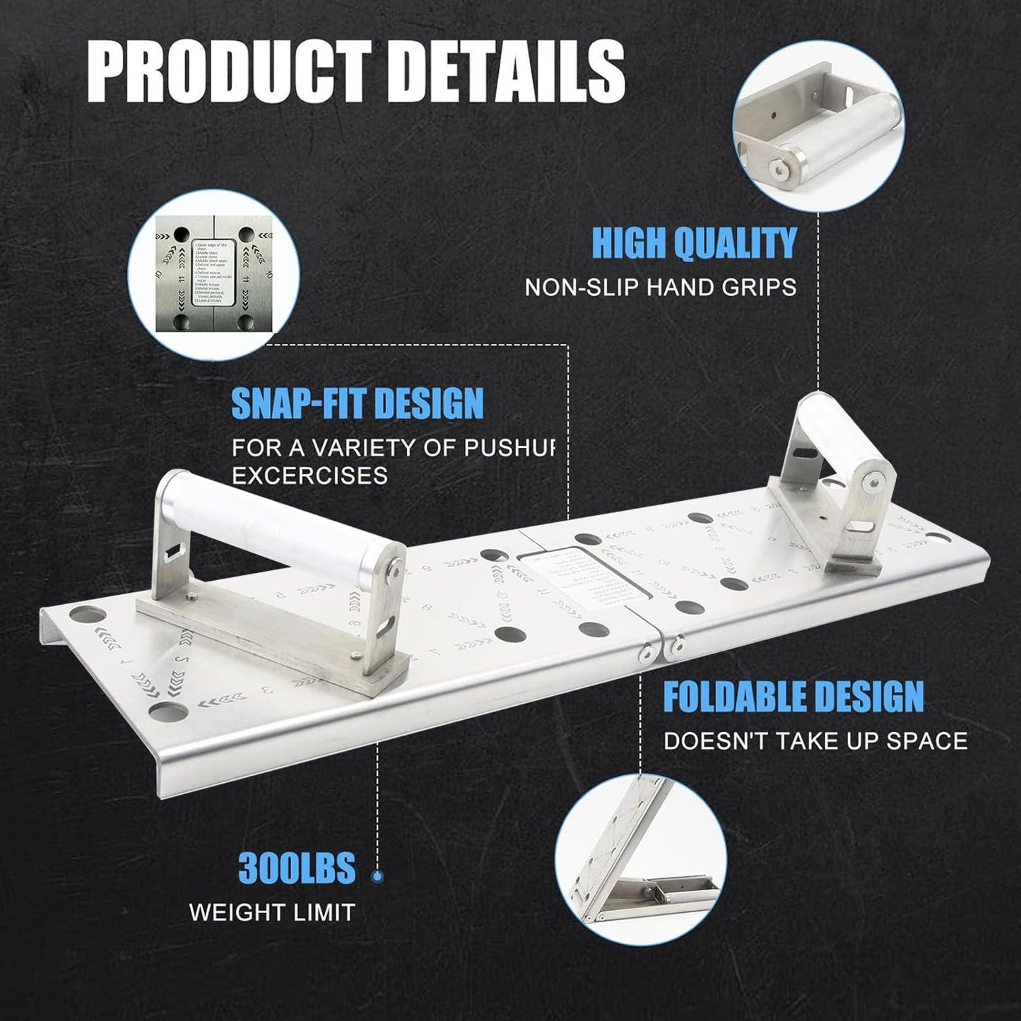 Push Up Board Heavy Duty PushUp Board, Full Metal Multi-Functional pushup board, Pectoral Muscle Arm Exercise Professional Equipment Home Gym Equipment, Best Choice for Fitness Professionals Gift, Stainless Steels