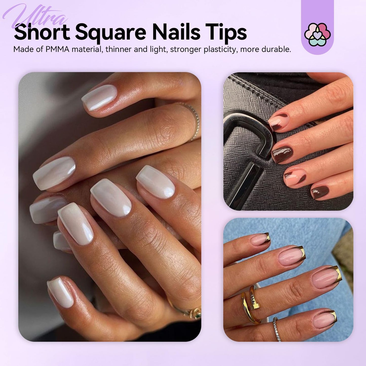 SAVILAND Gel Nail X Kit Short Square - Nail Drill Kit 500 PCS Natural False Nail Tips For Press On U V Nail Glue with Lamp Manicure Tools for Nail Extension Nail Art For Women At Home Nail Kit DIY