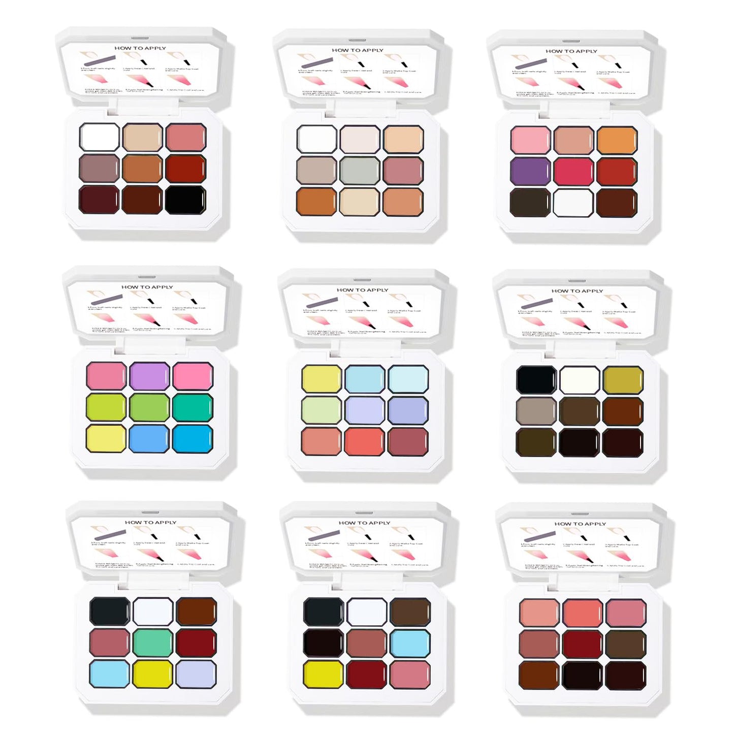 AOBOO Ombre Gel Polish Nail Sponges for Ombre 9 Series Colorful Blush Effect Pat Painting Gradient Blooming gel ombre & pat paint for nails Multistyle French Manicure Nail Art DIY Home (A7, 1)