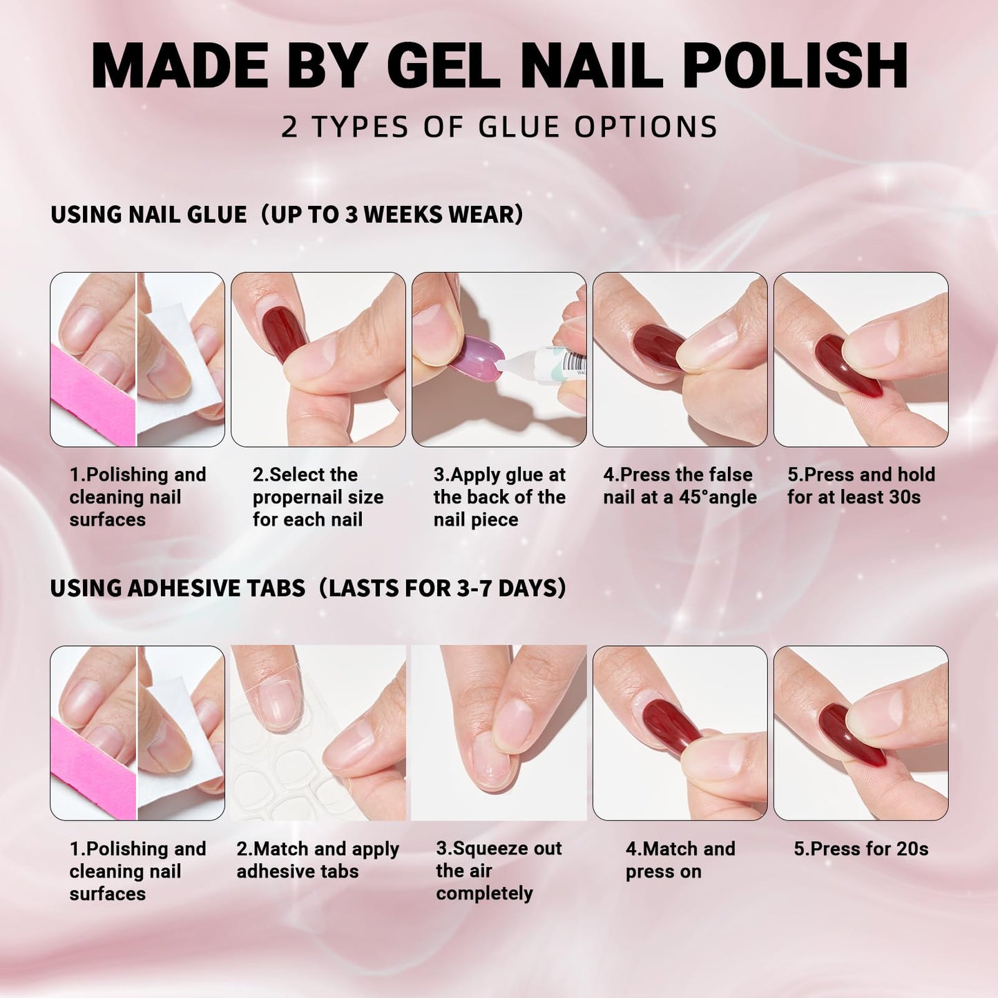 Press On Nails Medium Almond, Metal Mirror Green Handmade Jelly Gel False Nails Kit, Glossy Stick On Nails Tips, Glitter Glue On Nails, Reusable Artificial Nails with Design Manicure for Women Girls