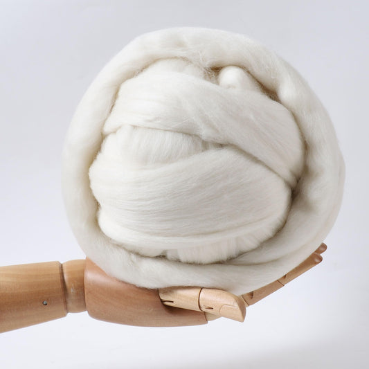 Merino Wool Roving Top for Spinning and Felting - 100% Natural Undyed, Soft Fine Wool for Needle Felting, Knitting, Dyeing (1lb)