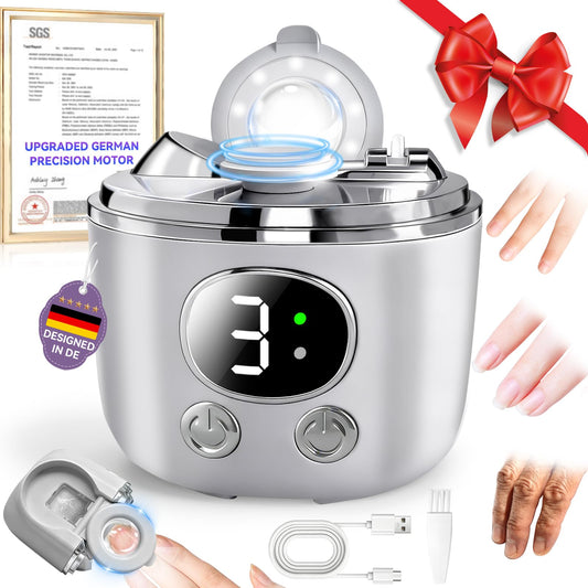 2026 Pro 6.0 Upgraded Electric Automatic Nail Clipper【Top1 German Motor】【3 Speeds & Double Mouth Blade】【LED Light & Magnifier Assistance】Clear Vision, Precise Trimming (Suitable for Families,Seniors)