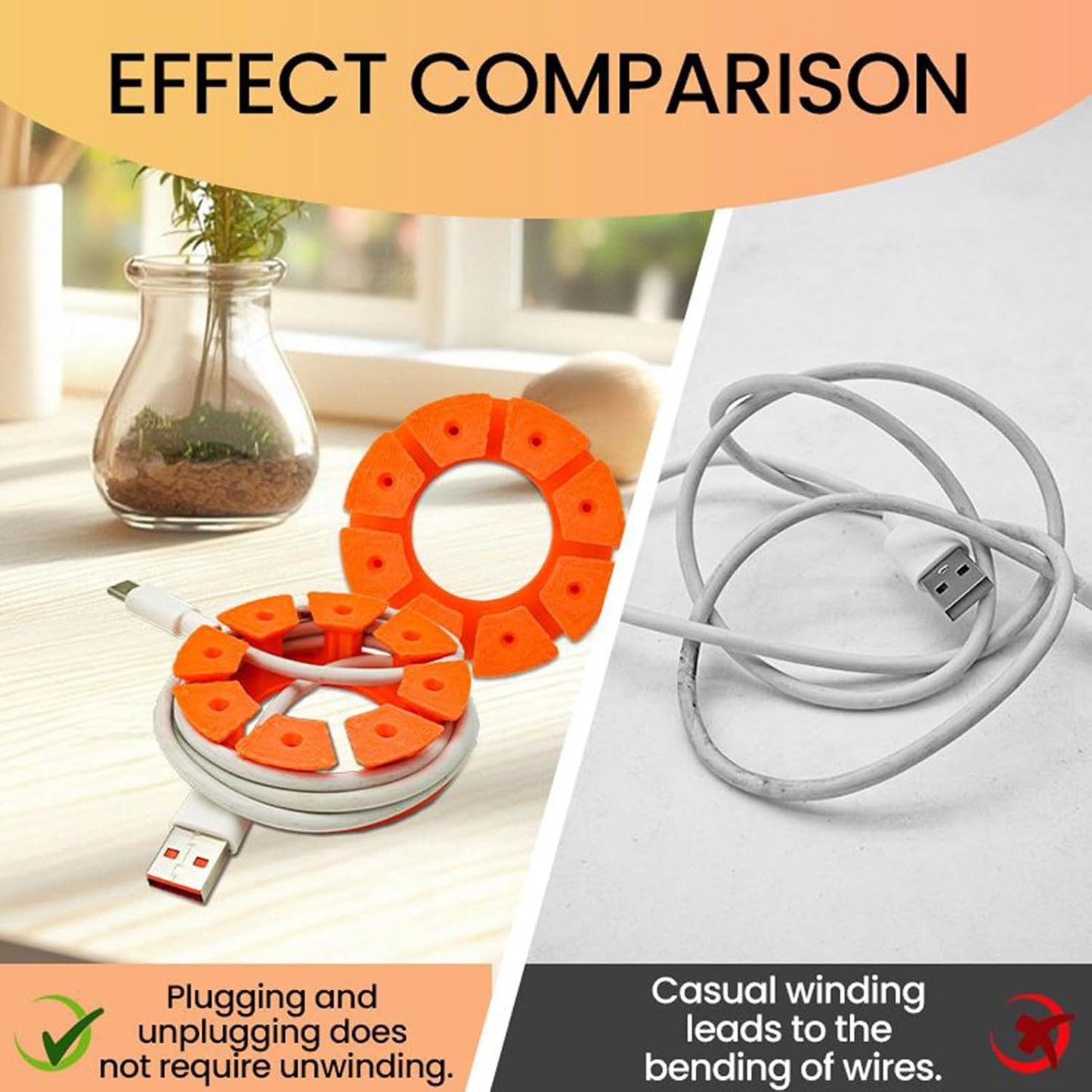 Generic Cable Management,Charger Cord Holder - Portable Wire Winding Holder Keeper Organization for Cabinet Bedside