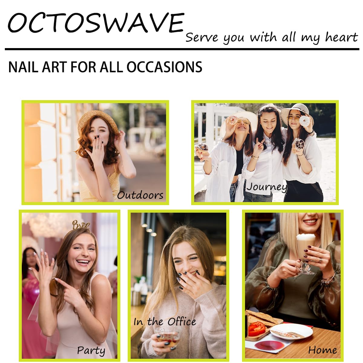 octoswave Press on Nails Medium Almond Fake Nails French Black and White Artificial Nail 3D Gold Rhinestones Stick on Nail for Women 24pcs
