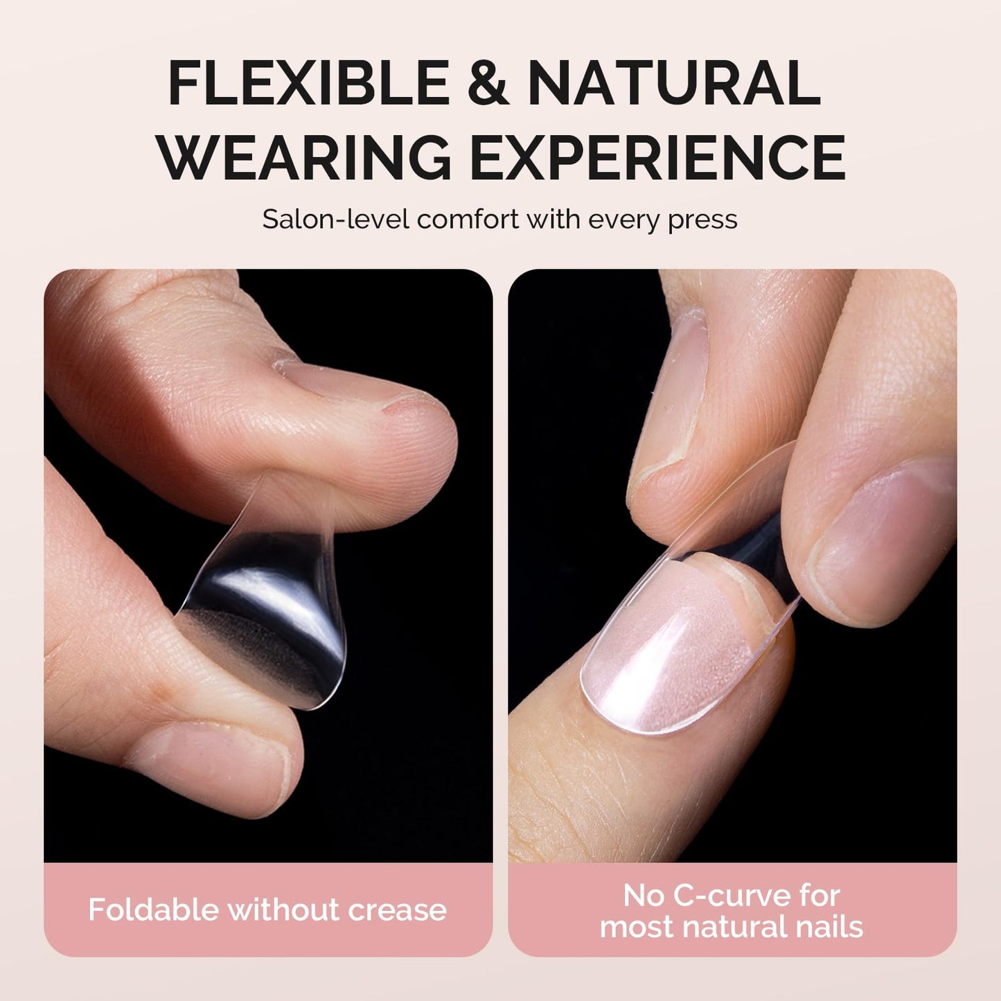 MelodySusie Short Ballerina X Nail Tips - 600Pcs 15 Sizes Clear Acrylic, Half Matte Full Cover Press on Nails for DIY Extension & Salon Use, Pre-Shaped for Long-Lasting Manicure
