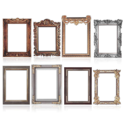 PRETYZOOM Retro Photo Frame Wall Stickers 8Pcs Removable Decorative Decals for Living Room Bedroom Diy Scrapbooking and Home Wall Decoration 8.07X5.90 Inch