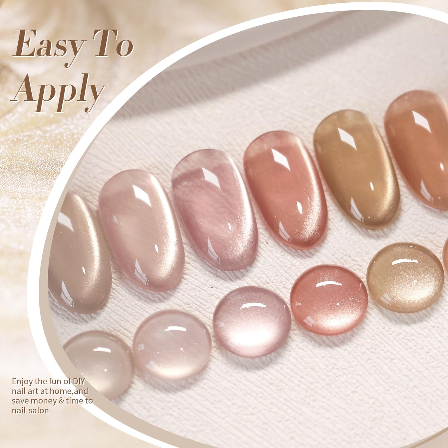 Born Pretty Cat Magnetic Eye Gel Nail Polish Cat Magnetic Shimmer Glitter Holographic Nail Polish Autumn Winter Moonlight Nude Brown Pink Purple 7ML 6PCS