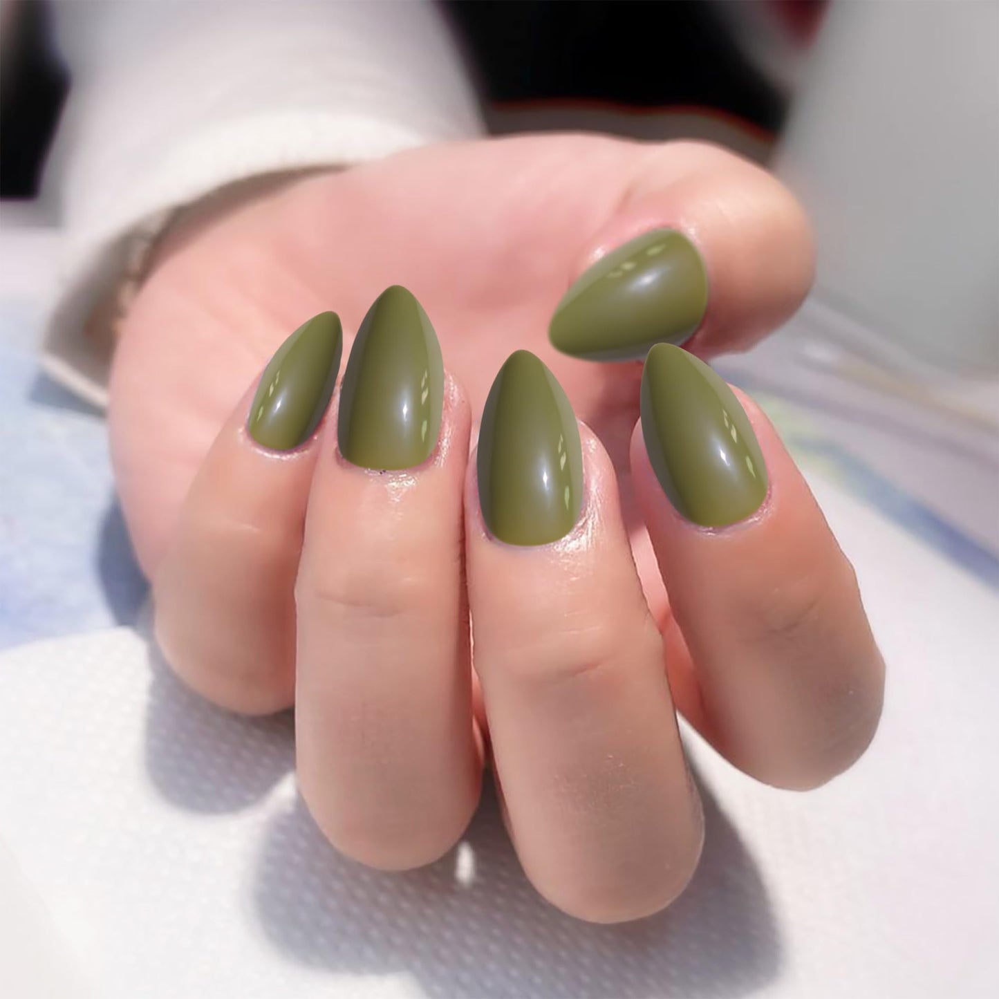 Short Almond Press On Nails - 576 Pcs Fake Nails with Nail Glue,Soft Gel Full Cover Acrylic False Nail Art,24 Color Stick On Nails With Four (6g) Nail Glue for Nail DIY