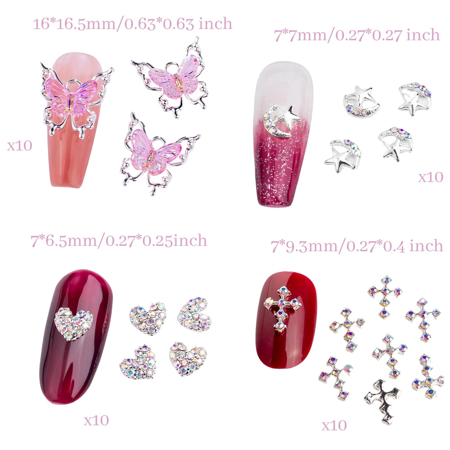Press On Nails Packaging Kit and Nail Charms Bundle
