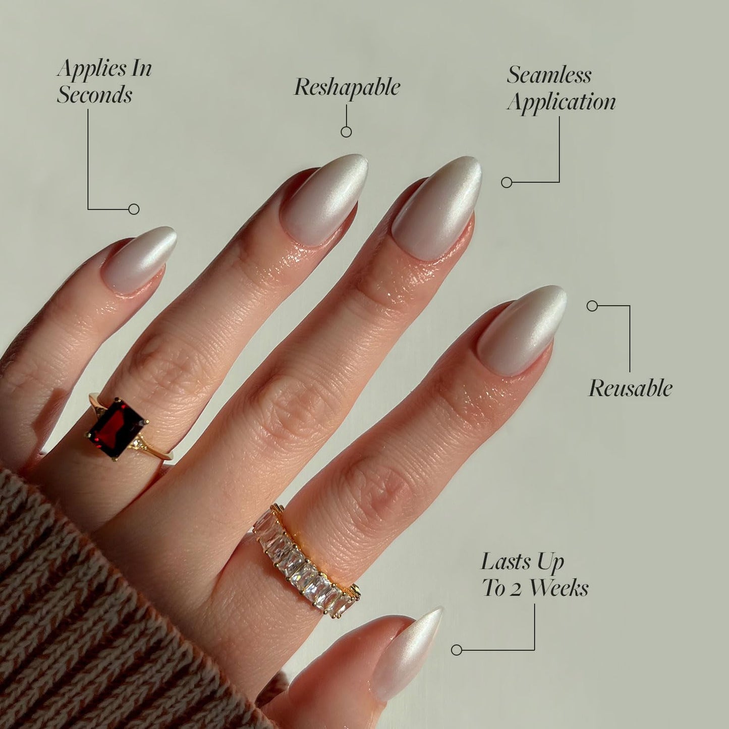 Glamnetic Press-On Nails Bundle - Merlot & Hailey | Matte Short Almond Dark Red Nails with Glossy French Tips | Glazed Short Almond False Nails | Reusable, Salon-Quality Nail Kits