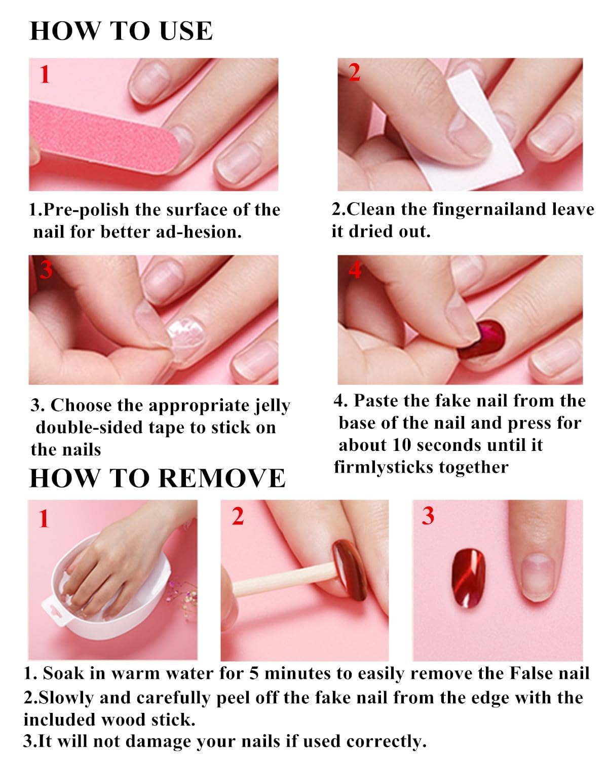 Handmade French Tip Press on Nails Almond Fake Nails with Handmade Pink Acrylic Nails Design Full Cover Glossy Stick on for Women Manicure Decoration White polka dots 10PCS (MT-122-S)